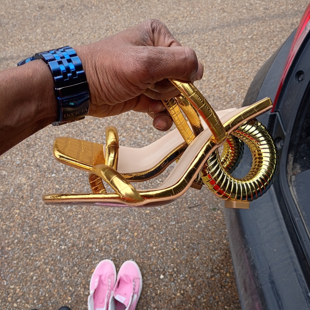 Gold Strappy Heels